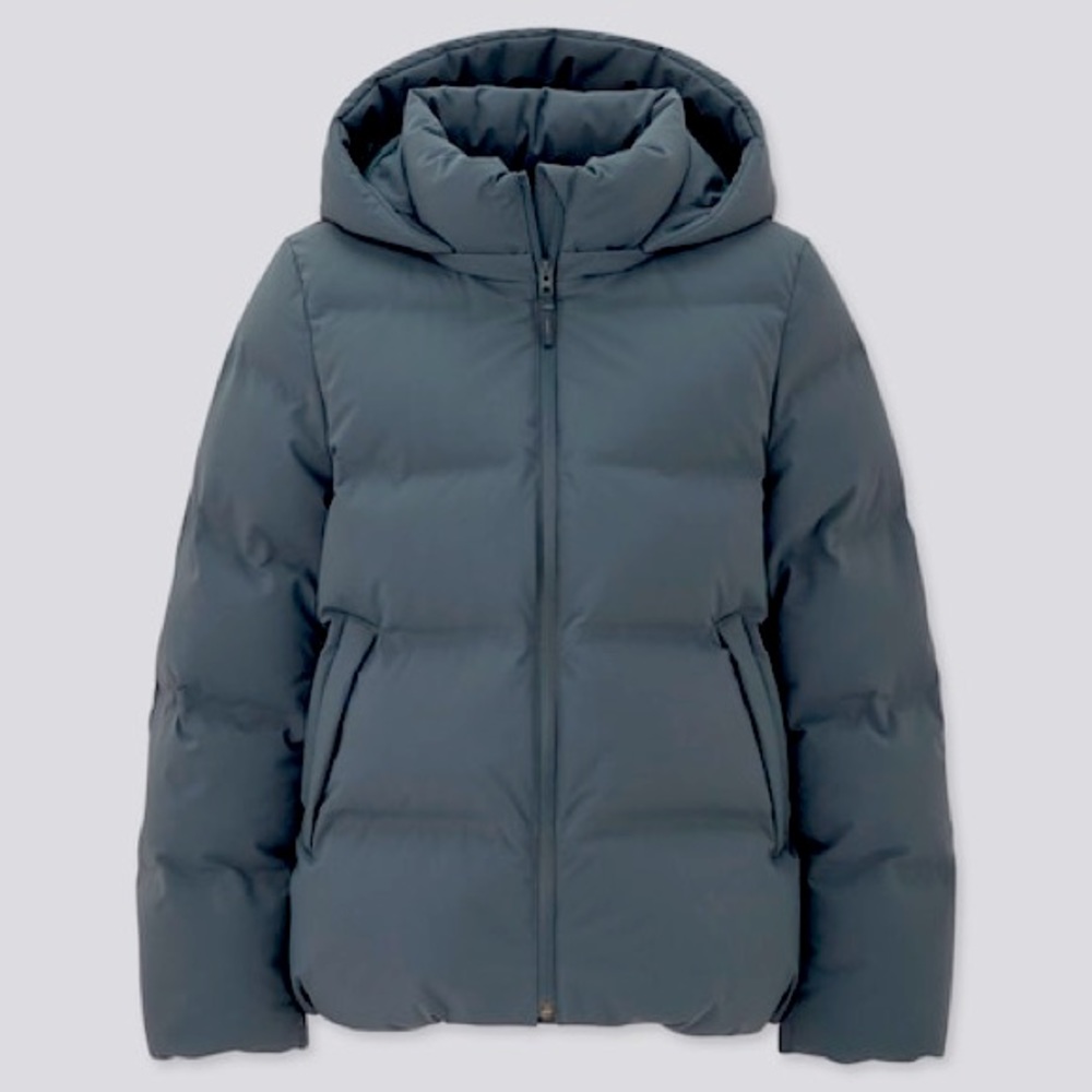 Uniqlo Seamless Down Parka, Dark Blue, with detachable hood